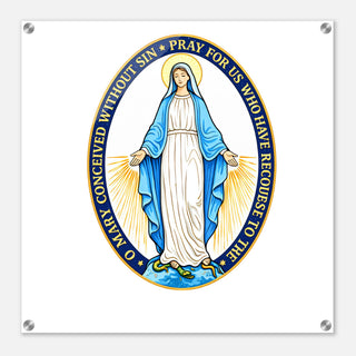 Miraculous Medal Our Lady Acrylic Wall Plaque