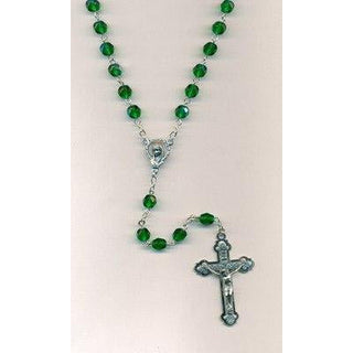 6mm Green Glass Rosary