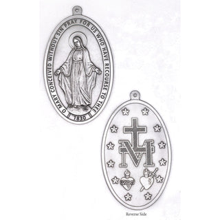 3-1/2" Miraculous Medal - Oxidized Metal