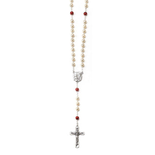 Holy Family - Glass Faux Pearl Rosary