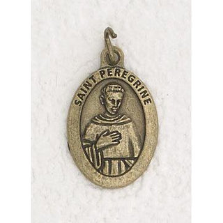 Bulk 1 inch Premium St. Peregrine Medals in Brass Tone - 2 options