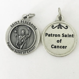 25-Pack - Healing Saints 3/4 inch Pendant with Saint Peregrine - Patron Saint of Cancer