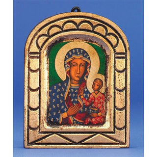 Hand Painted Gold Leaf Icon- Czestochowa- 5" x 4" Icon