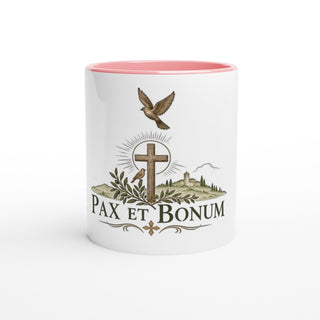 'Pax et Bonum' Cross and Dove Color Mug - view 3