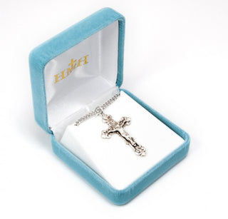 1.7-inch Sterling Silver Filigree Crucifix | 24-inch Chain