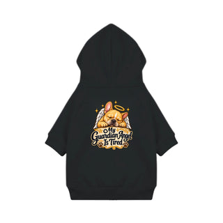 My Guardian Angel Is Tired Dog Hoodie - Black