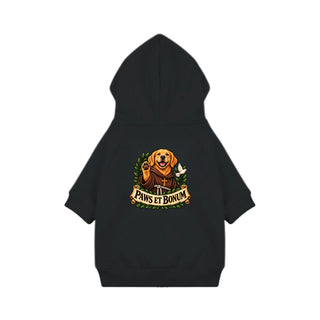 Paws et Bonum Dog Hoodie - Golden Retriever Friar 2 - Black