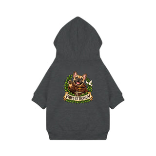 Paws et Bonum Dog Hoodie - French Bulldog Friar - Granite Heather