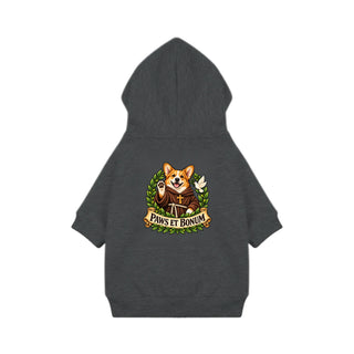 Paws et Bonum Dog Hoodie - Corgi Friar - Granite Heather