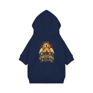 Grace Before Treats Dog Hoodie - Navy