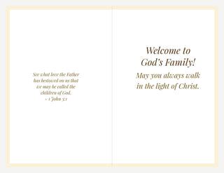 Set of 10 Baptism Cards - Christ with a Child by Carl Bloch: inside of the card with printed greeting