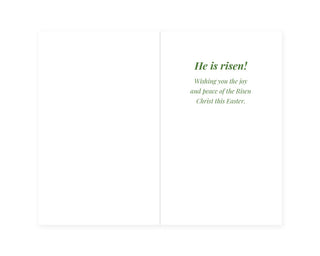 Set of 10 Easter Cards - Cross with Lamb of God and Angels, Illuminated Manuscript: inside of the card with printed Easter greeting