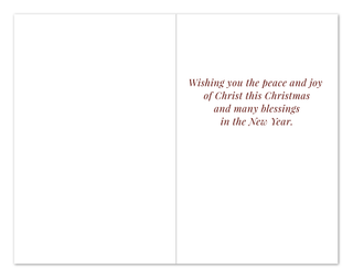 The Flight into Egypt by Botticelli Christmas Cards, Set of 10: inside of the card with printed Christmas greeting