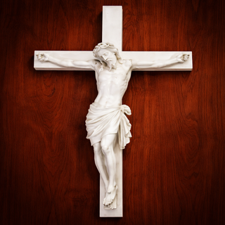 Corpus Of Christ 46-inch shown mounted on the 68-inch fiber-resin cross