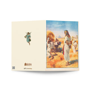 Thanksgiving Card - Joseph Overseeing the Harvest in Egypt Vintage Bible Print: outside