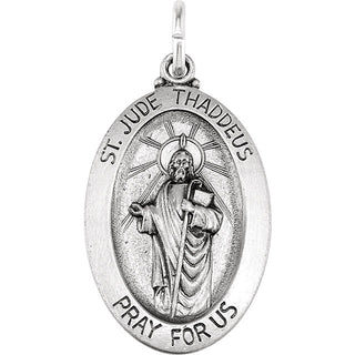 White Gold St. Jude Thaddeus Pendant