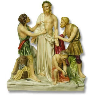 Jesus Is Stripped Station Statue - 28-inch - Realistic Color - Hand-Painted