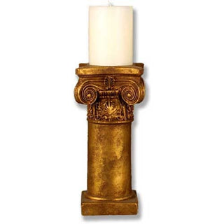Smooth Ionic Candleholder Statue - 11-inch