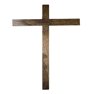 Cross W/Wood Texture For Wall Statue - 118-inch - Realistic Color - Hand-Painted
