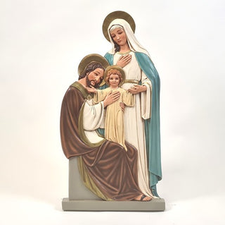 Holy Family Plaque Statue - 39-inch - Realistic Color - Hand-Painted