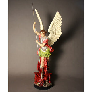 Saint Michael Slaying Satan Statue - 58-inch - Realistic Color - Hand-Painted