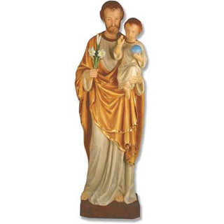 Saint Joseph And Child Statue - 49-inch - Realistic Color - Hand-Painted