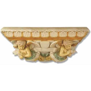 Cherub Shelf 30.5 Statue - 12-inch - Realistic Color - Hand-Painted