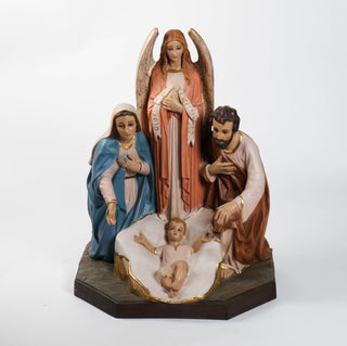HOLY FAMILY W/ANGEL 38" H Statue - 38-inch - Realistic Color - Hand-Painted