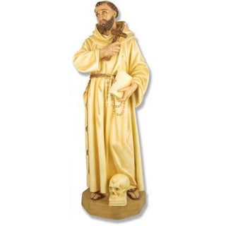 St Francis (Skull & Cross Statue - 63-inch - Realistic Color - Hand-Painted
