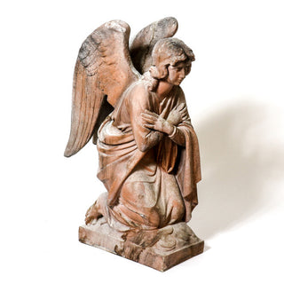 Adoration Angel Crossed Statue - 26-inch