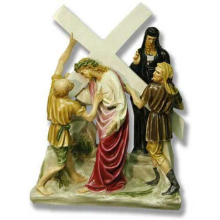 Jesus & Simon The Cyrene  Stat Statue - 23-inch - Realistic Color - Hand-Painted