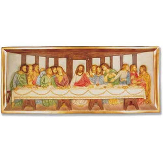 Last Supper Wall Relief Statue - 25-inch - Realistic Color - Hand-Painted