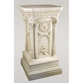 Columned Church Pedestal Statue - 47-inch - Realistic Color - Hand-Painted