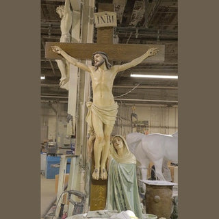 Calvary Jesus on Cross with Ma Statue - 110-inch