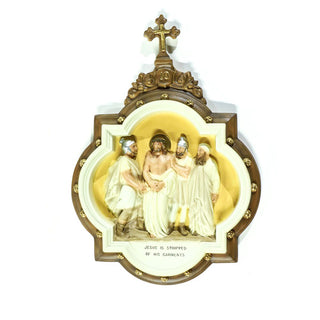 Chapel Wall Plaque Station #10 Statue - 19-inch - Realistic Color - Hand-Painted