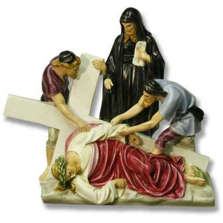 Jesus Falls The 3Rd Time Stati Statue - 27-inch - Realistic Color - Hand-Painted
