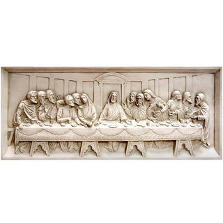 Last Supper Wall Relief Statue - 25-inch