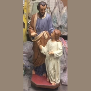 Joseph & Child with Tools Statue - 55-inch - Realistic Color - Hand-Painted
