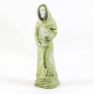St. Fiacre on Rock Base Statue - 25-inch