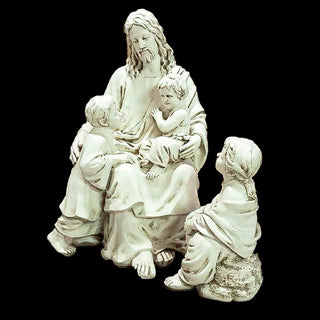 Jesus With Children In The Gar Statue - 34-inch