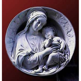 Madonna and Child Rondel Plaqu Statue - 28-inch