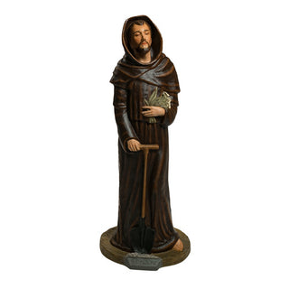 Saint Fiacre Statue - 44-inch - Realistic Color - Hand-Painted
