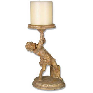 Captive Angel Candleholder Statue - 13-inch