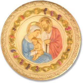 Holy Family Plaque Statue - 21-inch - Realistic Color - Hand-Painted
