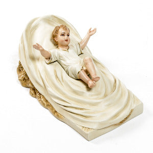 Baby Jesus In Manger Statue - 9-inch