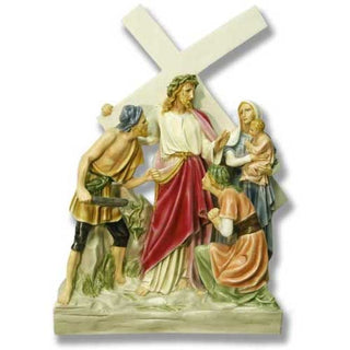 Jesus Meets Women/Jerusalem St Statue - 26-inch - Realistic Color - Hand-Painted