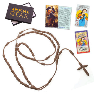 Our Lady Undoer of Knots Cord Rosary Gift Set - Brown