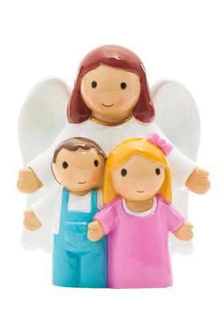 Guardian Angel with Two Children Statue | Baptism Gift | Little Drops of Water
