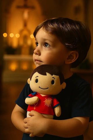 Saint Carlo Acutis Catholic 8" Saint Plush Doll — Patron of the Internet