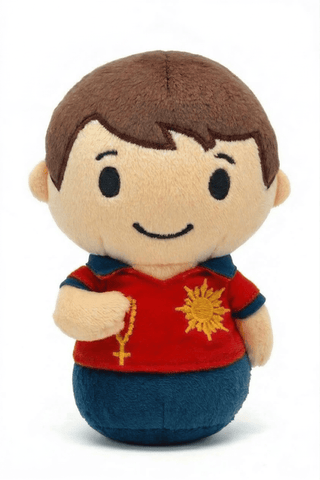 Saint Carlo Acutis Catholic Saint 8" Plush Doll — Patron of the Internet Blue Jeans